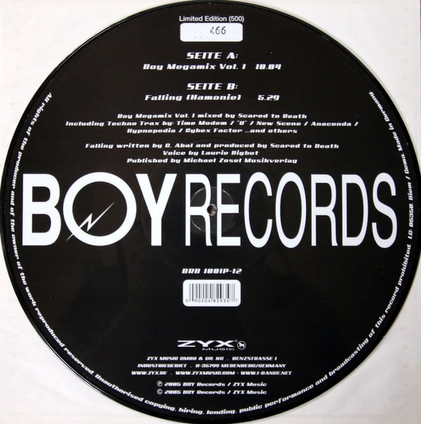 Scared To Death – Boy Megamix Vol. 1 Reedicion vinilo Picture 1991>2005 (Edicion Limitada) - Imagen 2