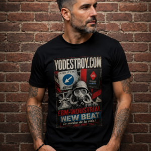 Camiseta negra: EBM-INDUSTRIAL-NEW BEAT - TALLA L
