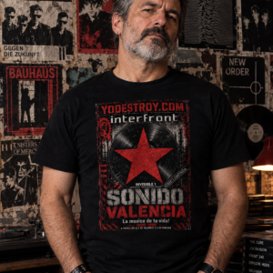 Camiseta negra: SONIDO VALENCIA - INTERFRONT - TALLA M