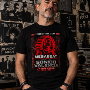 Camiseta negra: SONIDO VALENCIA - MEGABEAT - TALLA M